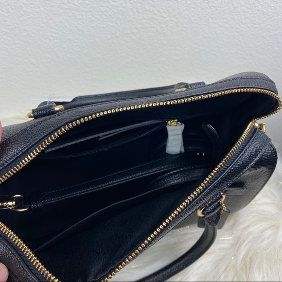 COACH ROWAN BLACK LEATHER SATCHEL - Picture 6 of 7